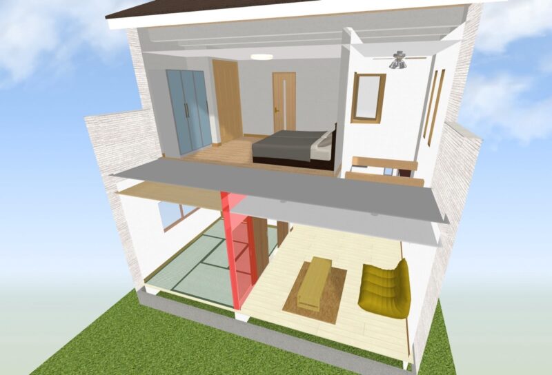 050_バルコニーの下の壁のパース2