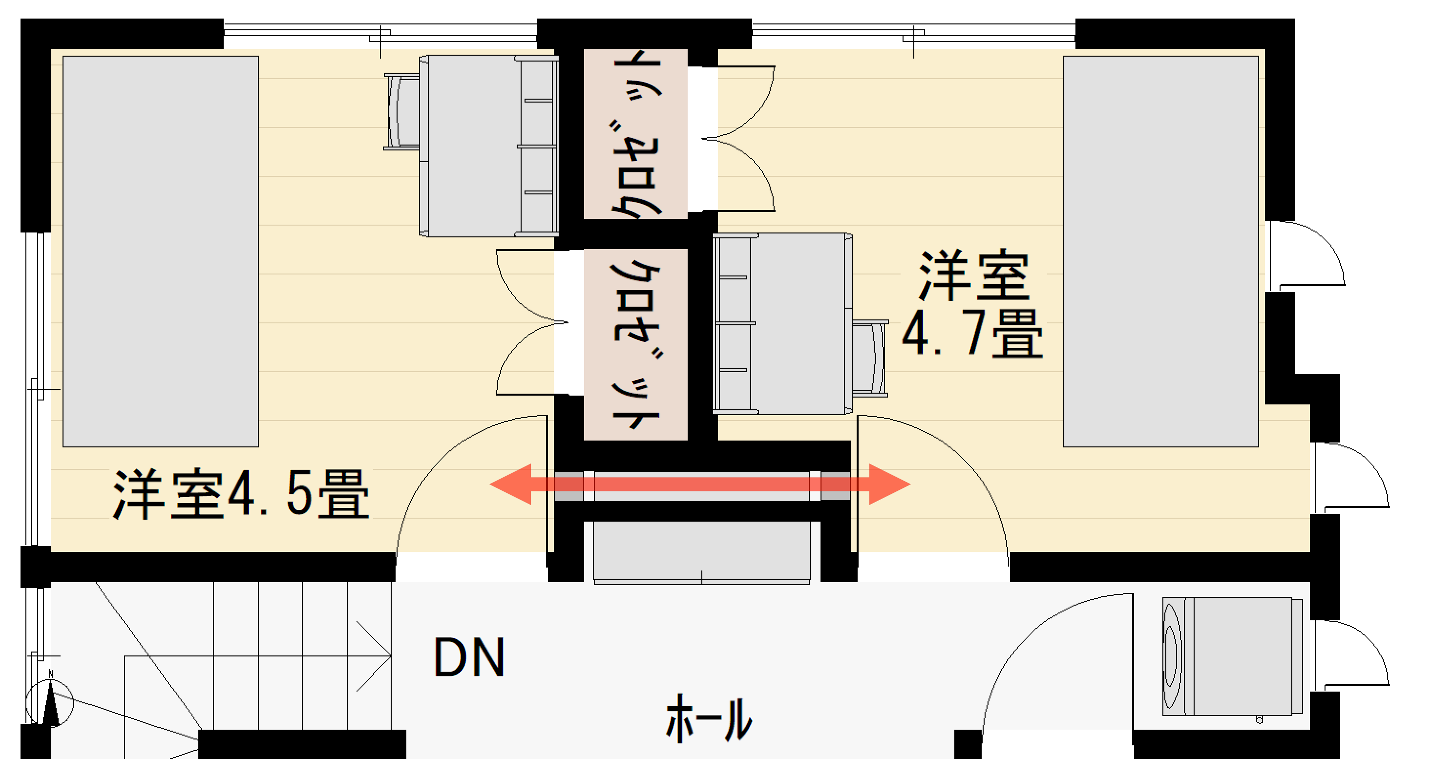 平面図子供部屋貫通