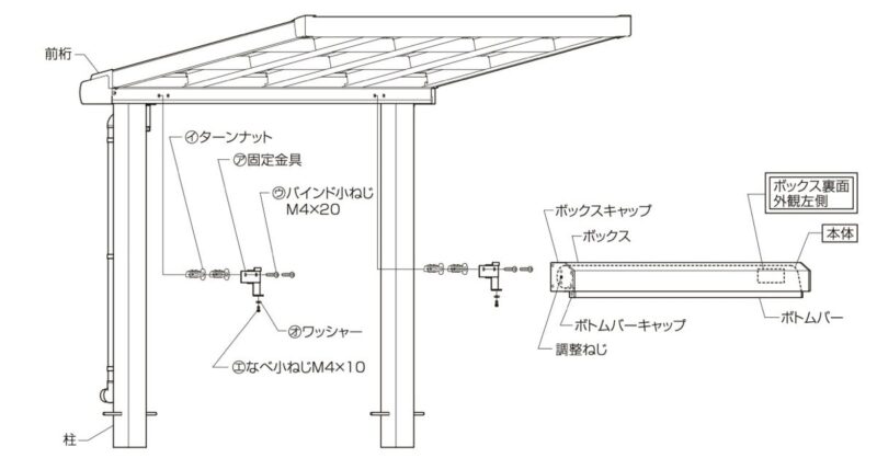 テラス屋根へのスタイルシェードの取り付け方1