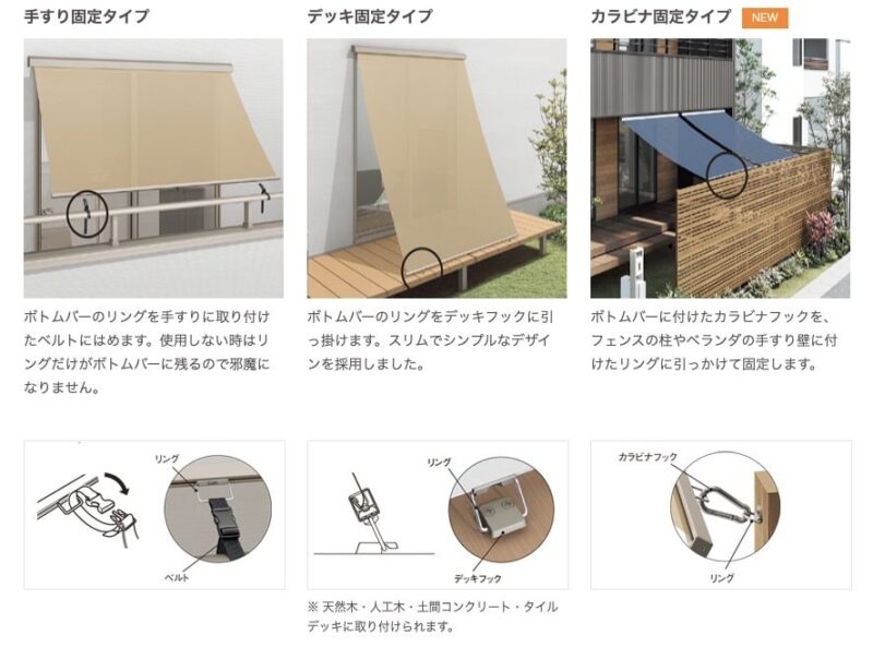 シェードの固定方法